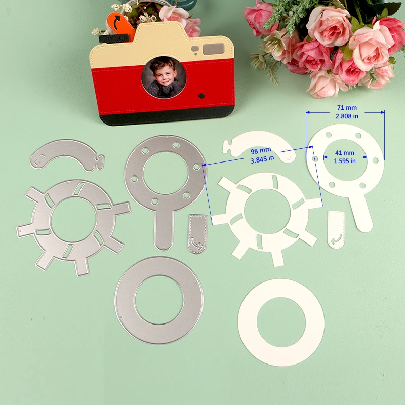 DUOFEN METAL CUTTING DIES mechanical camera iris greeting birthday wedding 2024 to you stencil DIY Scrapbook Paper Album