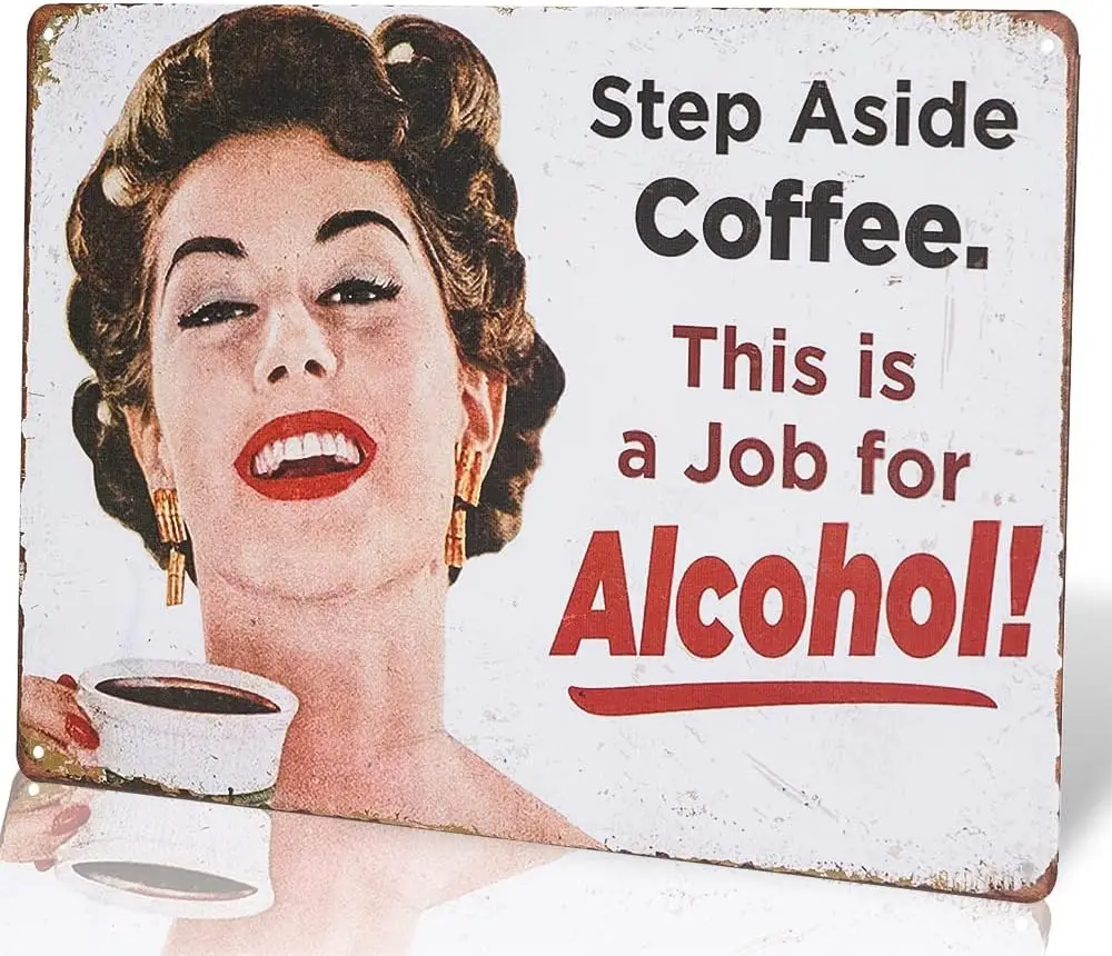 dingleiever- Step Aside Coffee Vintage Retro Tin Sign Funny Humour 50's Girls Metal Poster