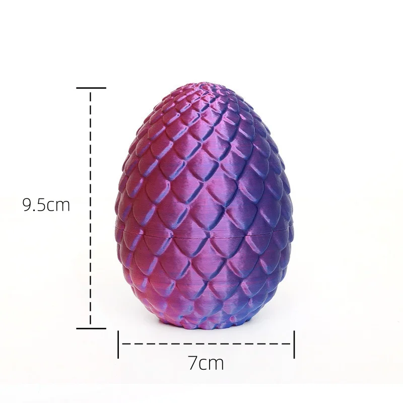 3D Printing Crystal Dragon Egg, Chinese Dragon Full Joint Mobile, Desktop Decoration, Creative Toy for Children's Birthday Gifts