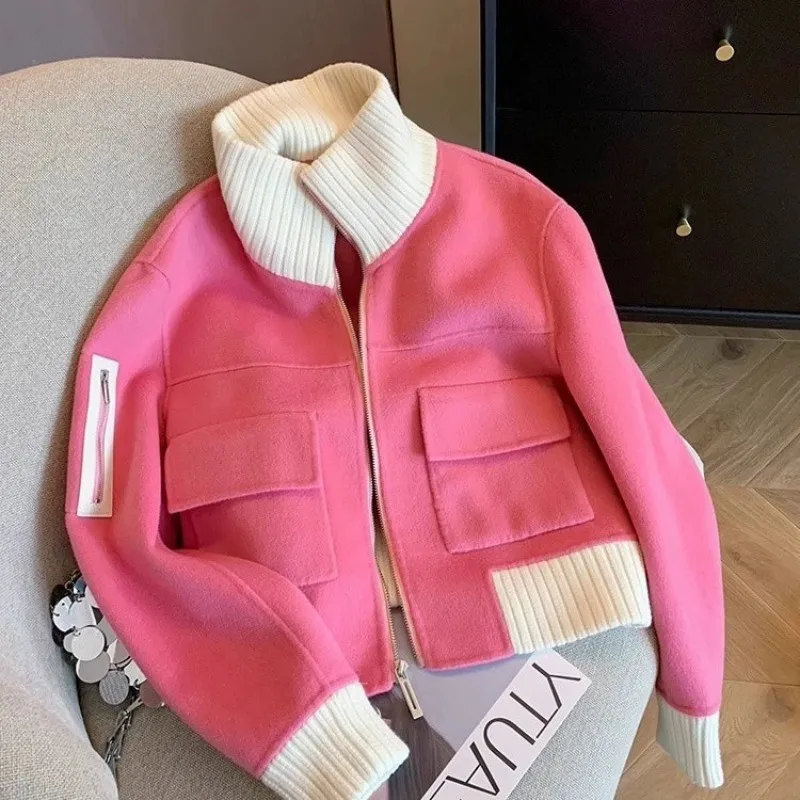 

110-170cm Teenage Girls' Jacket Autumn/Winter New Mid to Large Children's Woolen Coat Warm Top