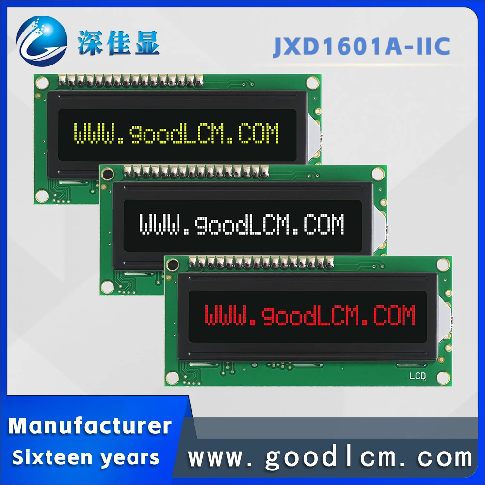 Cheap price IIC/I2C Russian language 16*1 character display screen JXD1601A-IIC Wide temperature range LCM Backlight module