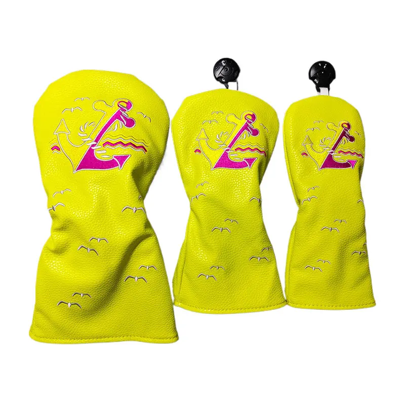 Golf Driver HeadCover Club Head Protective Covers Yellow Color Protector Golf Supplies