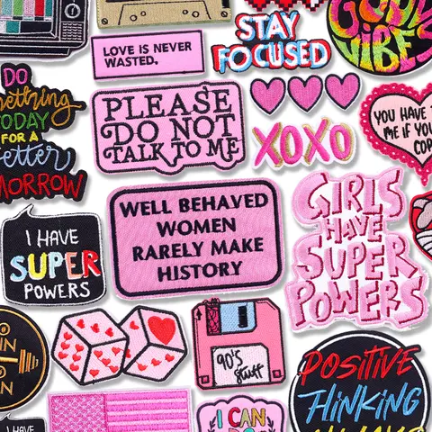 Jackets Hats Embroidery DIY Personality Letter Patch Cartoon Patch Iron On Patches For Clothing thermoadhesive Patches Sew Badge