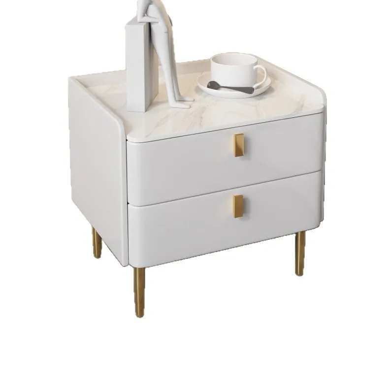 CX simple modern light luxury bedroom, technology cloth mini solid wood bedside table