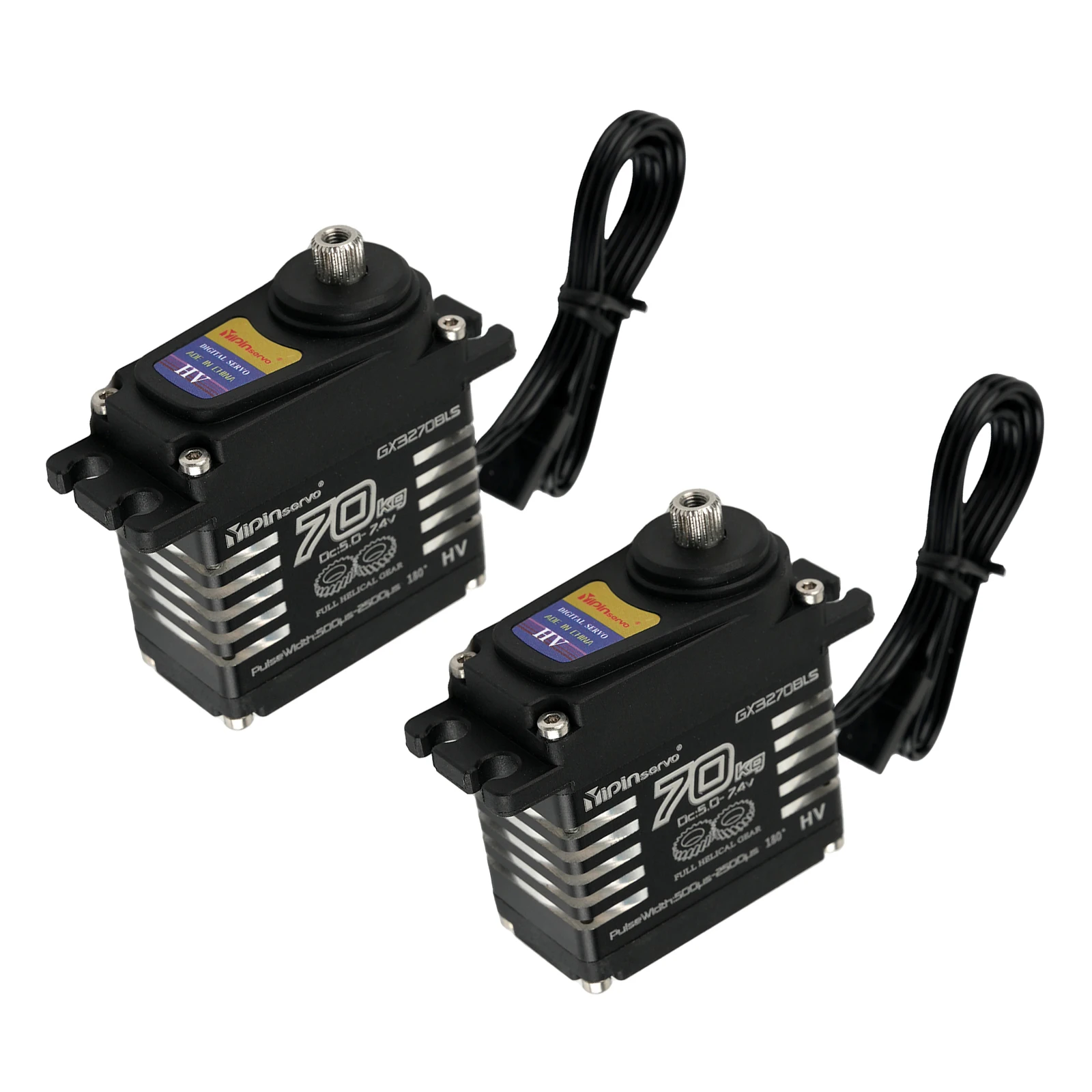 

2PCS 70KG High Torque High Voltage Metal Gear Digital Servo IP68 Brushless Motor Robot Servo for 1/10 1/8 TRX6 scx10 RC Crawler