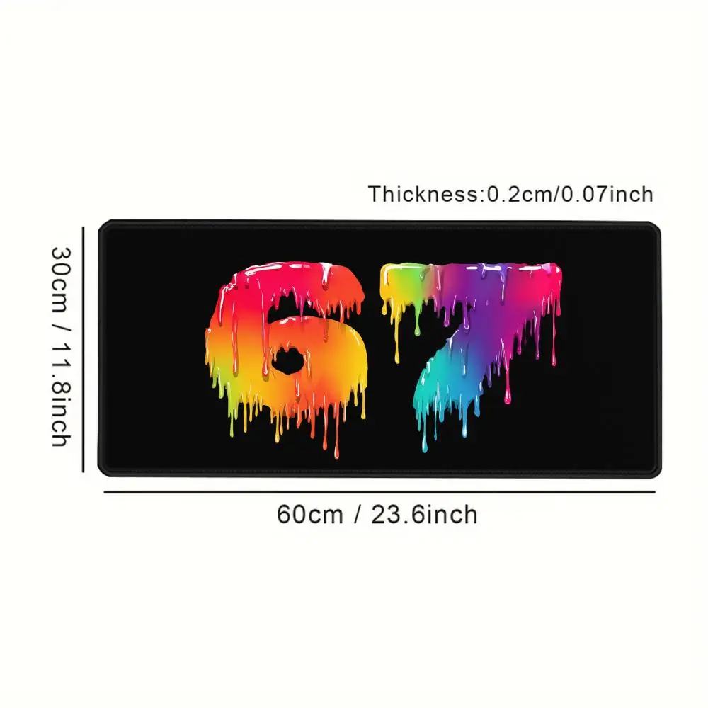 Glitch Neon 67 Mouse Pad Anti Slip Rubber Edge Locked Thickened Laptop Gaming Desk Mat