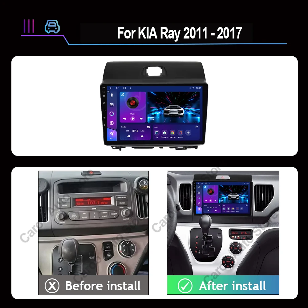 Car Radio Carplay Android Auto All In One For KIA Ray 2011 - 2017 Multimedia Video Player GPS Navigation Autoradio DSP No 2Din