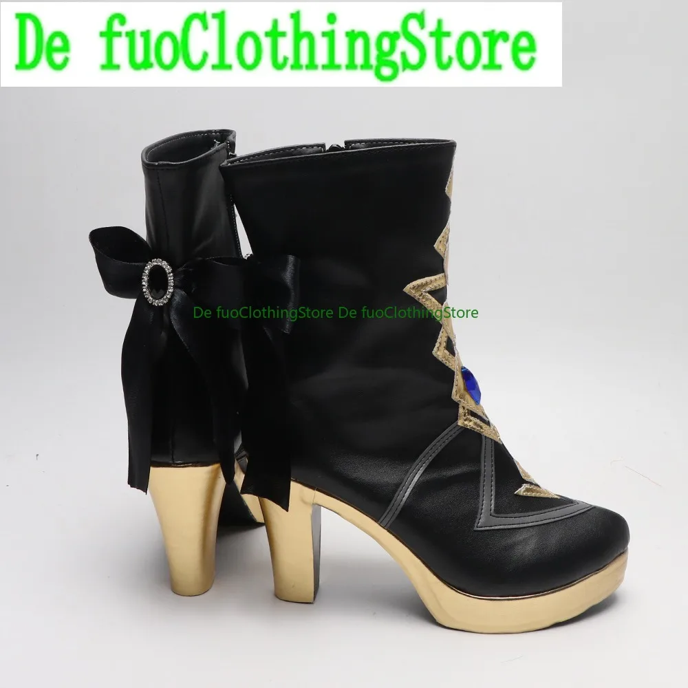 

Genshin Impact Fontaine Clolinde Navia Cosplay Shoes Customized Customized Height Increasing Anime High Heels in Plus Defuo