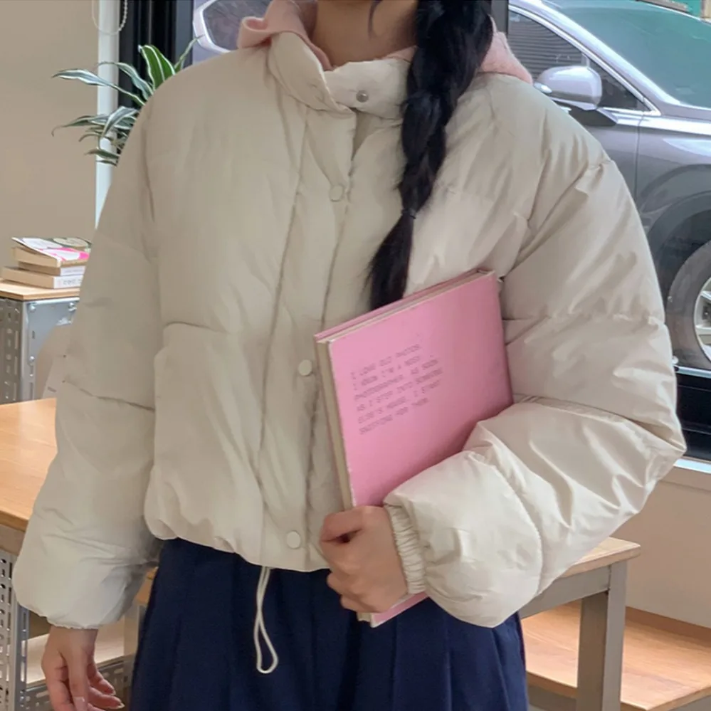 Chique outono inverno ort Thiened algodão jaet feminino doce sle gola solta ajuste tamanho pequeno amigável casaco de moda