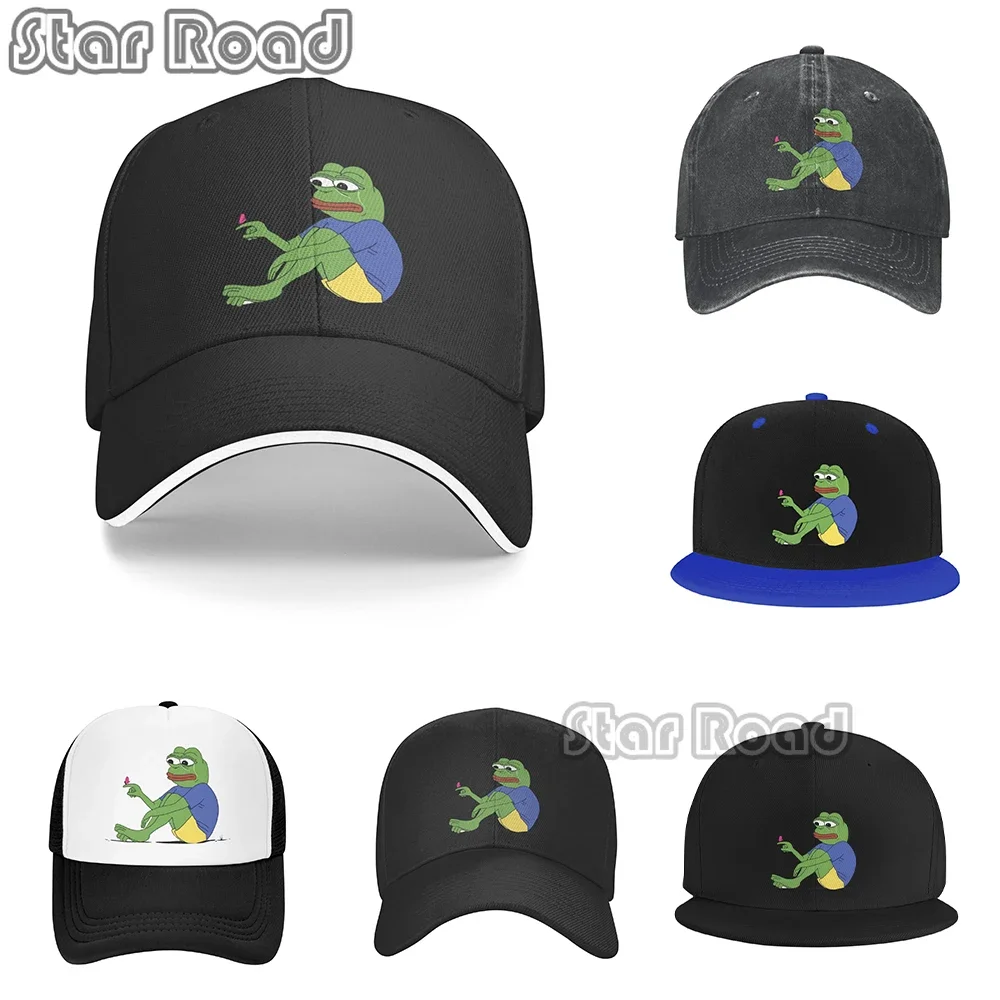 Funny Pure Color Dad Hats Butterfly Landing On Finger Women's Hat Sun Visor Baseball Caps Pepe Frog Animal Peaked Cap