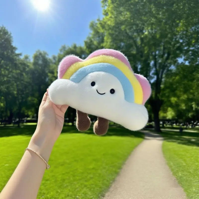 21*26 سنتيمتر أفخم سحابة قوس قزح اللعب Kawaii الملونة الأبيض محشوة أفخم ألعاب كرتونية للبنين بنات هدايا عيد الميلاد عيد الميلاد