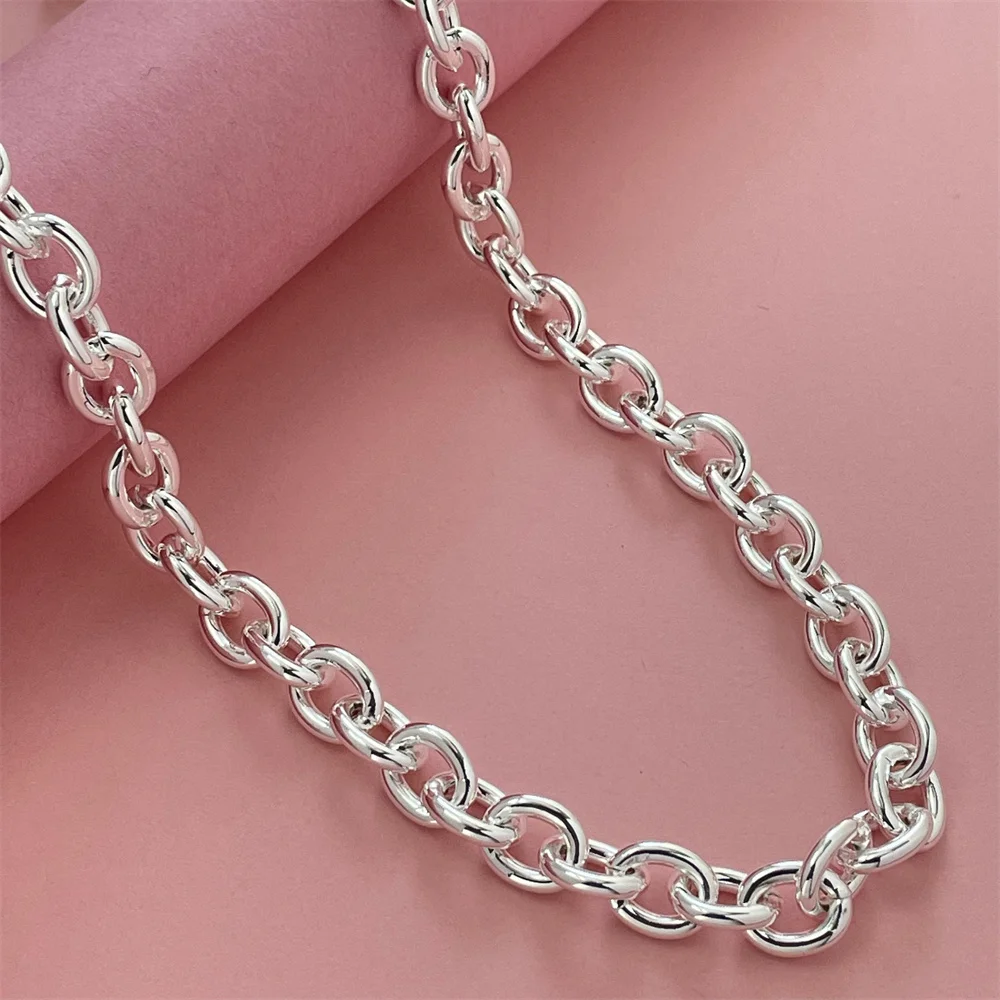 925 Sterling Silver Jewelry, 40-75cm Lobster Clasp Basic Thick Necklace, Simple and Elegant Gift