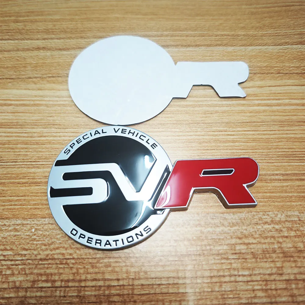 3D Metal Logo SVR Emblem Car Rear Trunk Sticker Front Grille Badge For Land Range Rover Discovery Defender EVOQUE Accessories