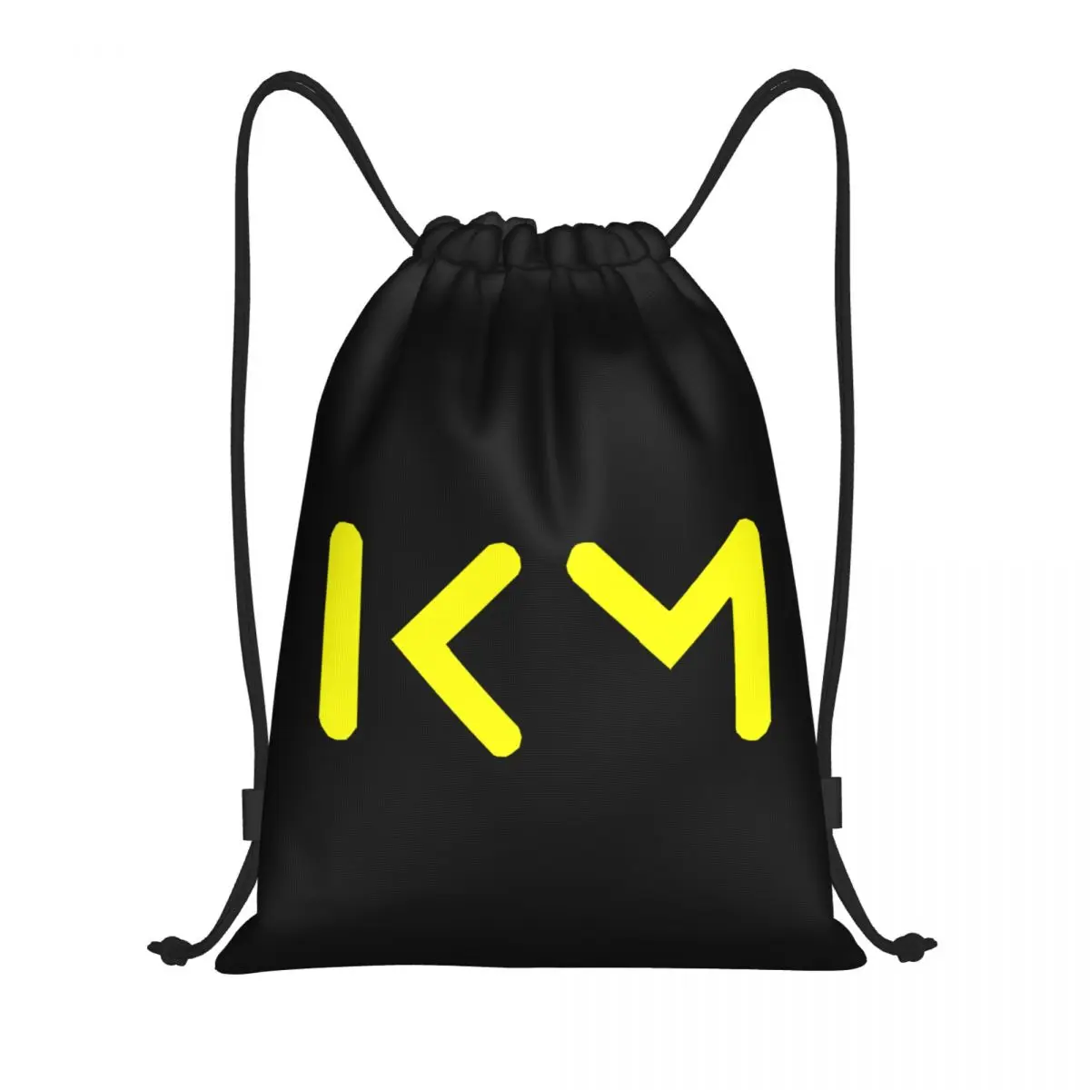 Custom Yellow KM Mbappes Football Soccer Drawstring Backpack Sports Gym Bag for Women Men Training Sackpack