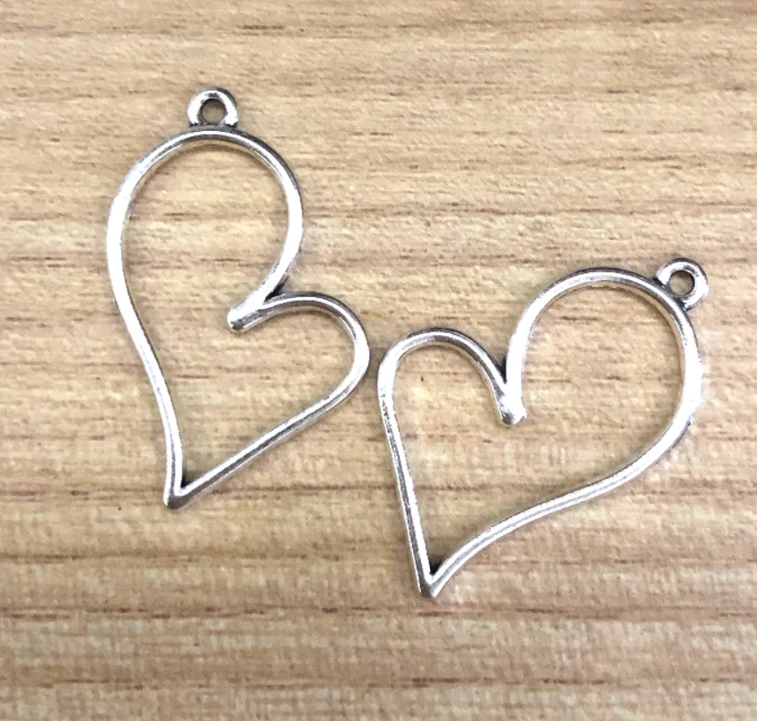 

20pcs 27*22mm small size Zinc Alloy metal hollow heart design pendant for DIY making accessories HW3478