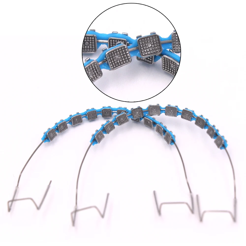 Fashion Braces 1 Pair Colorful Temporary Tooth Decoration With Metal Wires Metal Bracket Orthodontic Ligature Ties High Quality image 3