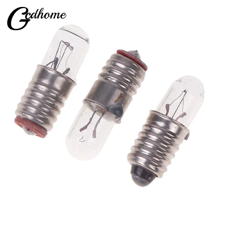 10 개/몫 미니 표시 등 전구 E5 나사 입 미니어처 램프 전구 6.3V 12V 24V 0.1A 소형 전구 신호 램프 구슬