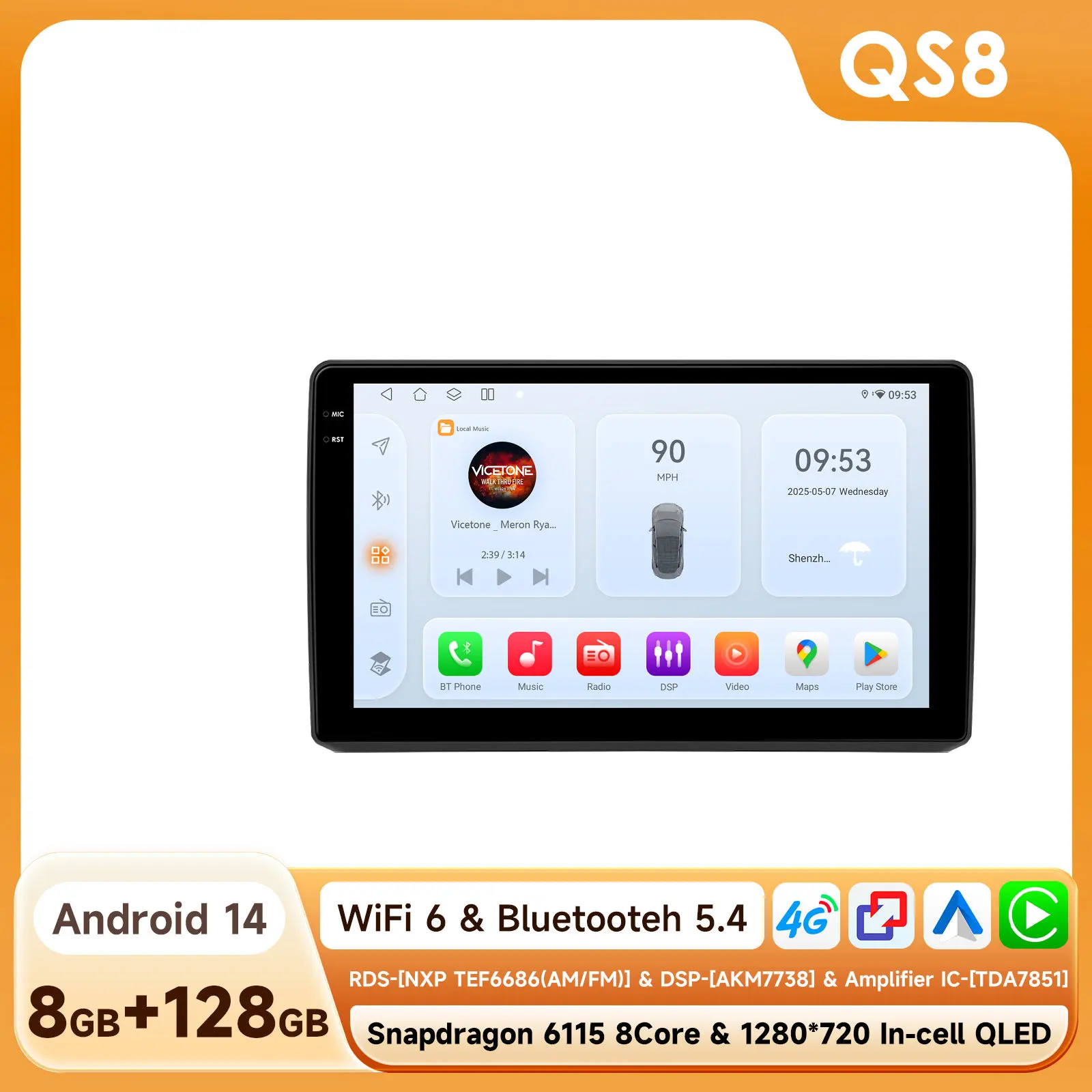 Android 14 Autoradio Speler voor Opel Astra H 2004-2014 Zafira B Android Auto Multimedia Video Carplay Autoradio audio Stereo GPS