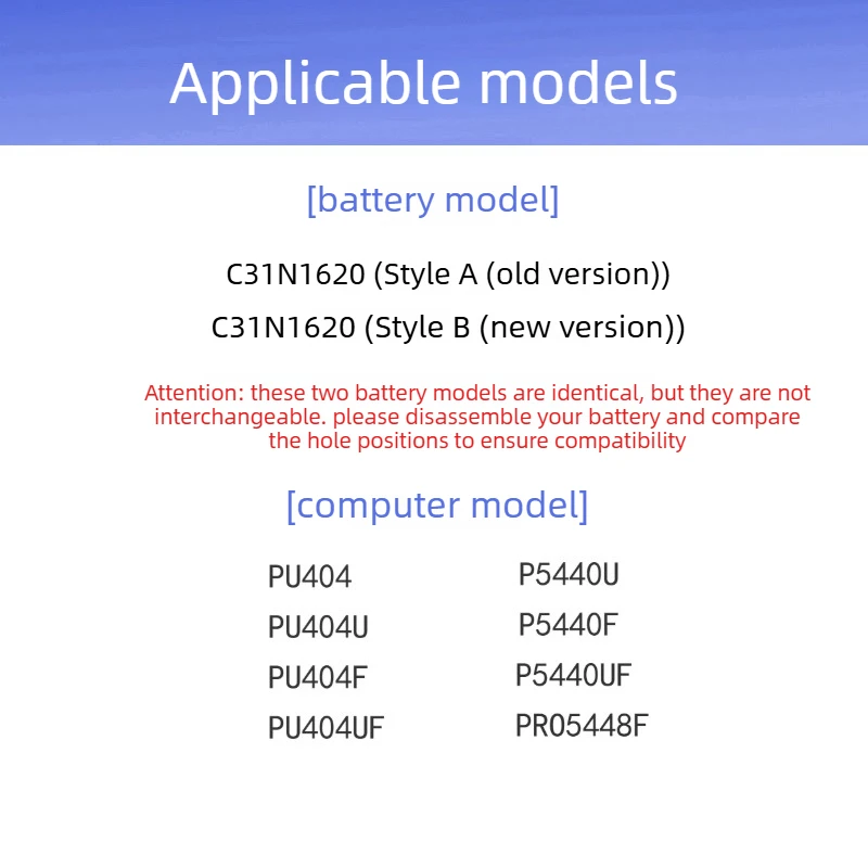 C31N1620 ASUS notebook battery, suitable for ASUS U4100U U4100UQ UX430U UX430UQ high quality battery 11.55V 4200mAh