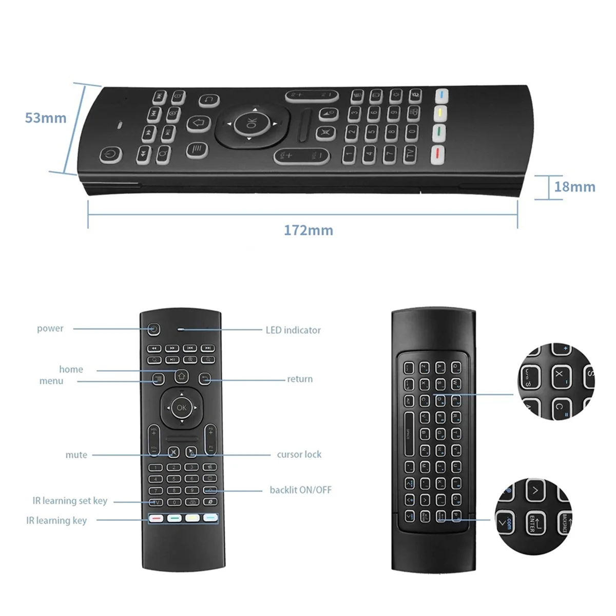 MX3 Air Mouse Wireless Keyboard Backlit Smart Remote Control 2.4G RF for X96 Tx3 H96 Android TV Box