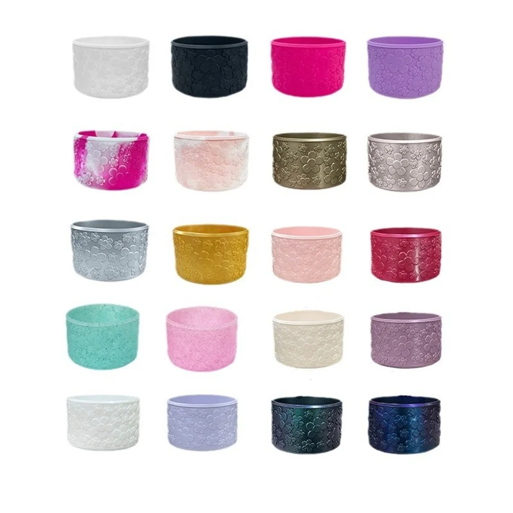 

Floral Patterned Silicone Water Bottle Bottom Sleeve Cup Protective Cover Compatible with 30Oz/40Oz Tumbler Cup Accessories