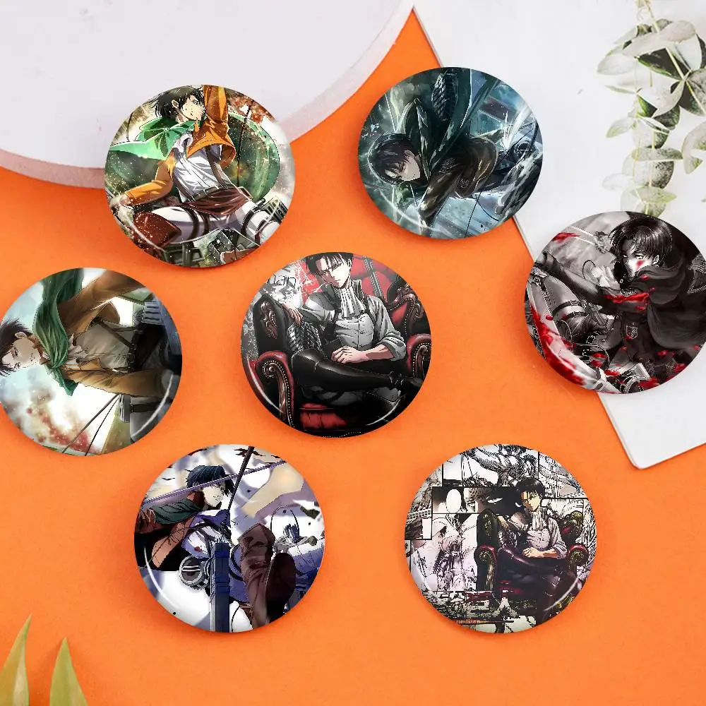 A-Attack O-On T-Titan Levi Ackerman Anime Button Pin Handmade Brooch for Clothes Badge Backpack Decoration Jewelry Accessories