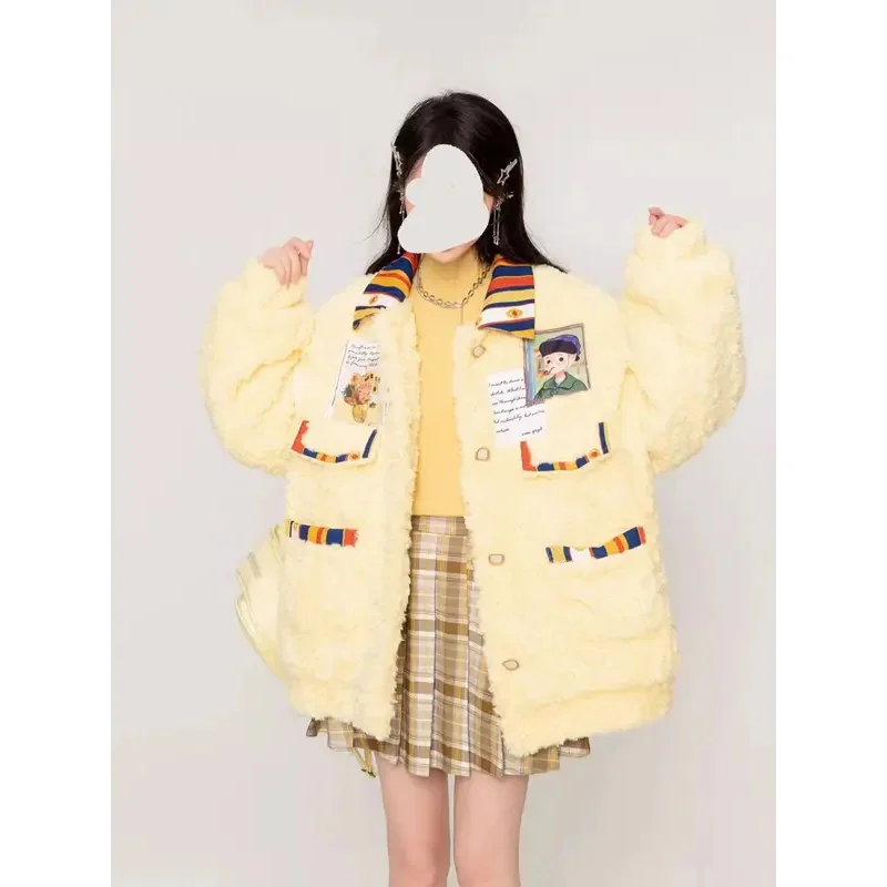 Jacket coat cute girl youth keep warm windbreaker parkas cotton-padded jacket