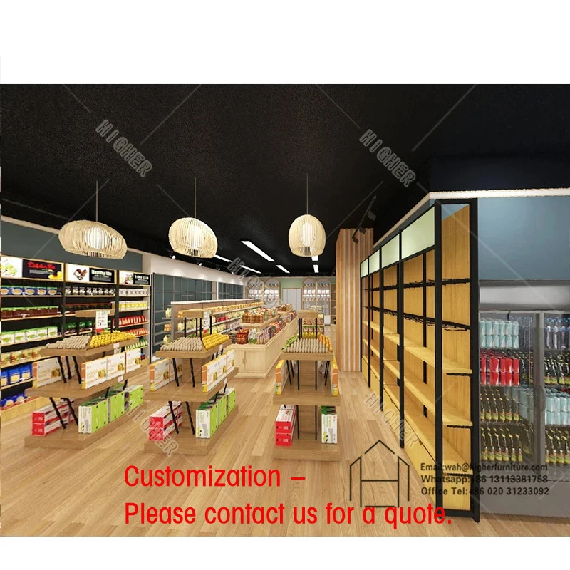 custom.Supermarket Shopping Shelf Rack Hypermarket Design Grocery Layout Plan Interior Decoration
