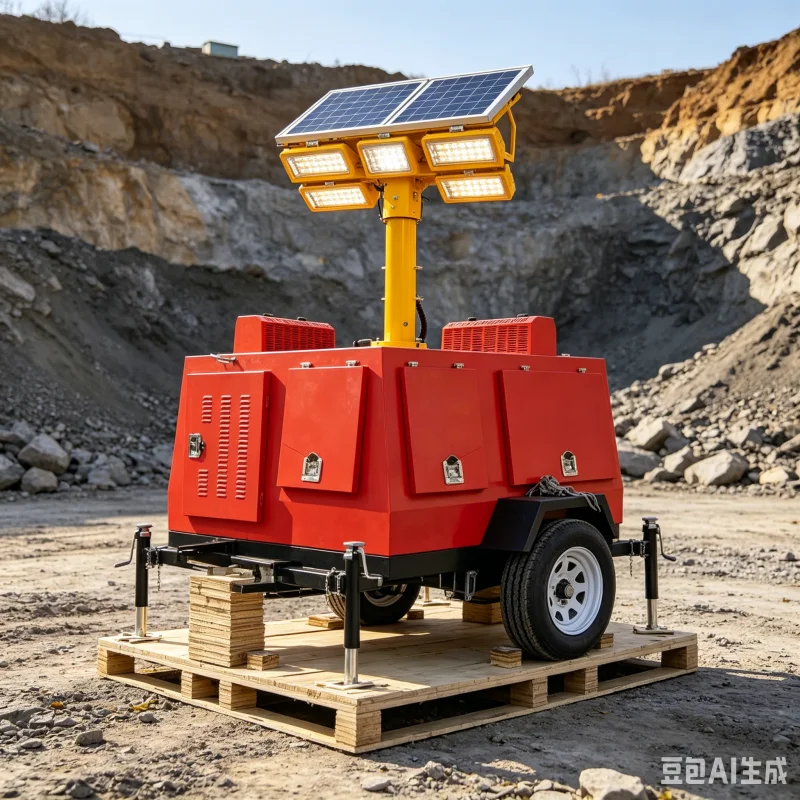 Long Runtime Diesel Generator Light Tower With Durable Towable Trailer Chassis For Industrial Site Night Operation