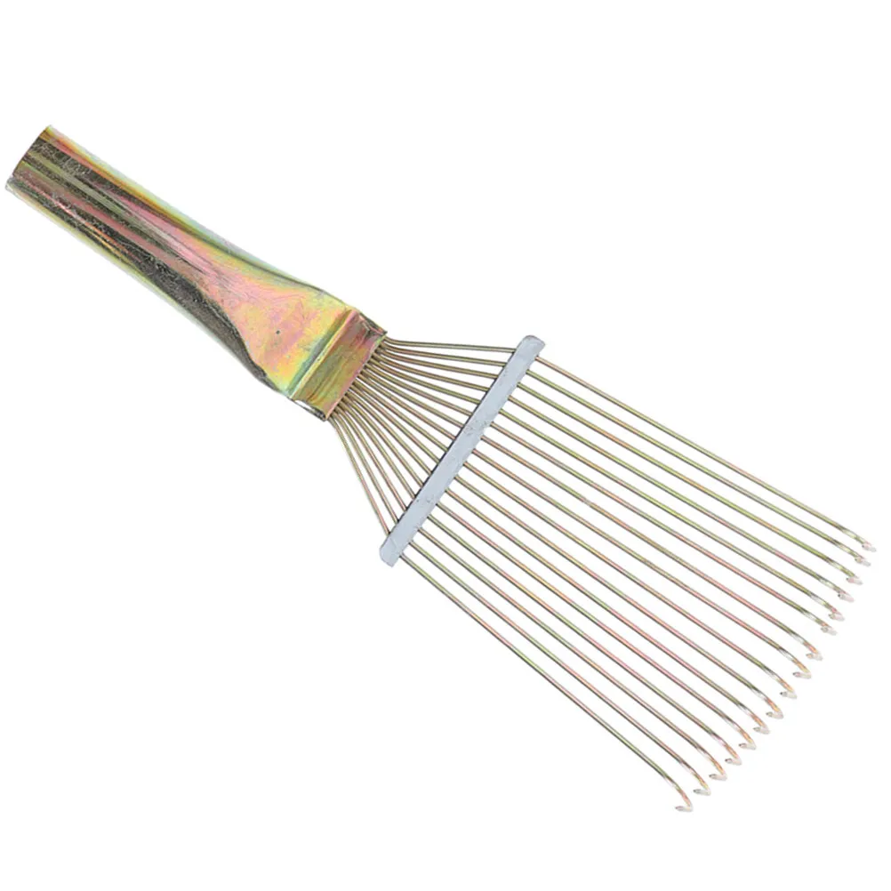 Horse Grooming Rake Metal Horsehair Brush for Cattle Sheep Livestock Deep Cleaning Ergonomic Handle