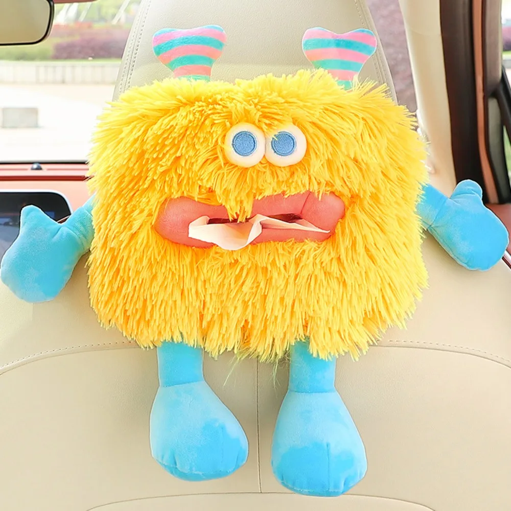 

Kawaii плюшевая автомобильная коробка для салфеток, милая подвесная сумка, держатель для салфеток, креативная мультяшная автоподвесная бумажная коробка для автомобиля