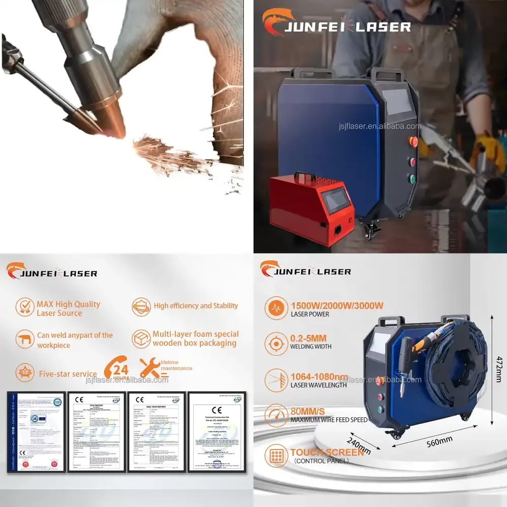 

JUNFEI OEM Optical Fiber Welder Air Cooled Small Portable With Wheel 1500W 2000W Manufacture Welding With Head SUP21T