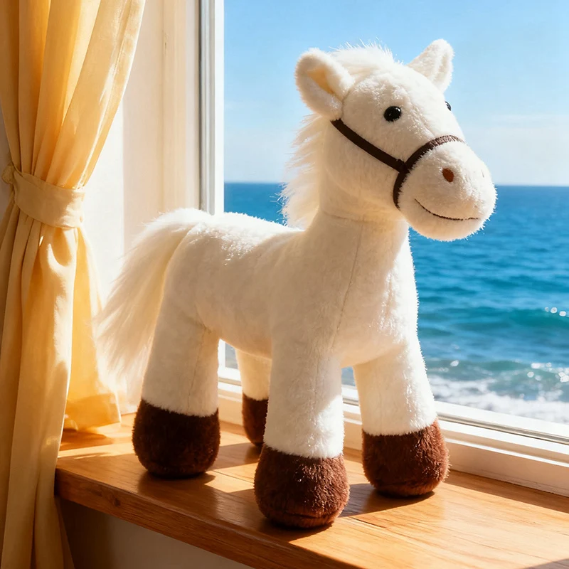 2026 zodíaco chinês vida real cavalo brinquedo de pelúcia animal de pelúcia super realista pônei brinquedos de pelúcia