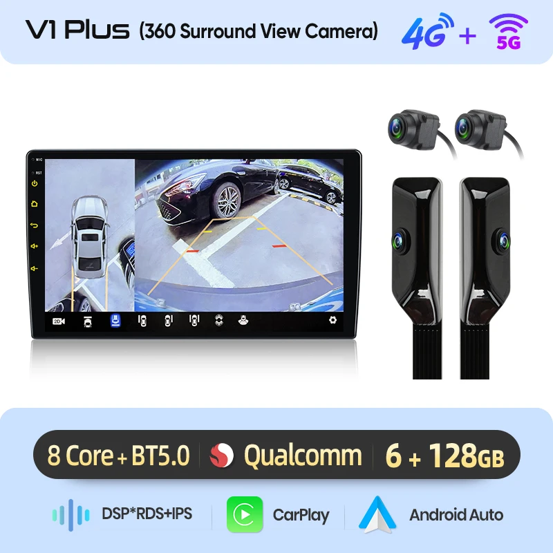 Junsun 9 inch Android 15 autoradio voor Toyota Yaris Vizi 2005-2012, draadloos Apple CarPlay, IPS-scherm, stereo multimediaspeler, auto smart intelligent systeem, 2-DIN autoradio head unit, GPS