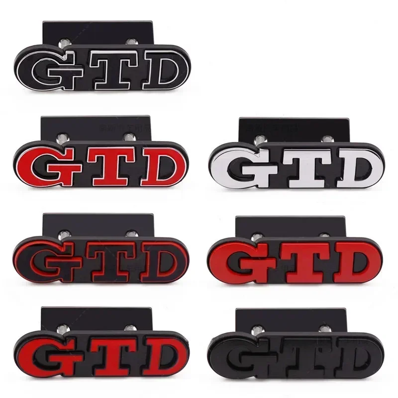 3D Metal Car Front Grill GTD Logo Rear Trunk Sticker Emblem Badge For Volkswagen VW Golf 4 5 6 7 7 MK4 MK5 MK6 MK7 MK8