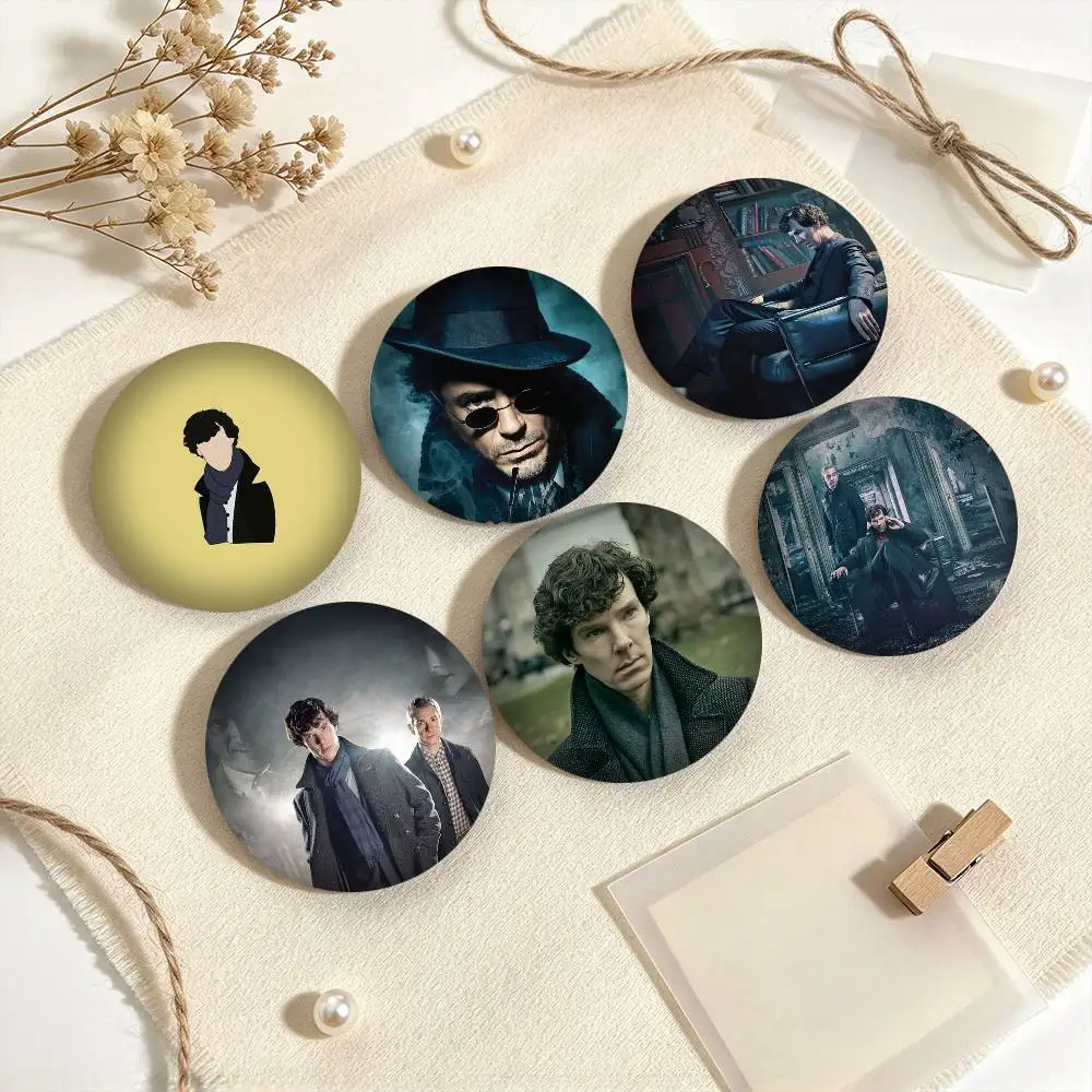 C-Classic Novel S-SHERLOCK HOLMES  25mm 32mm 44mm 58mm 75mm Brooches Badges Pins for Accessories Gift