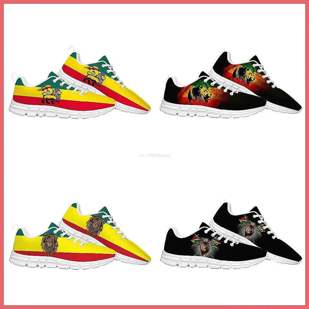 Rasta Reggae Sneakers for Men Women, Custom Elastic Band Casual Shoes for Spring Autumn