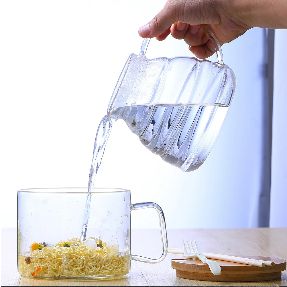 

Heat Resistant Glass Bowl 1200Ml Transparent Fruit Container Salad Dessert Bowl Borosilicate Glass Eco-Friendly Wide Temperature