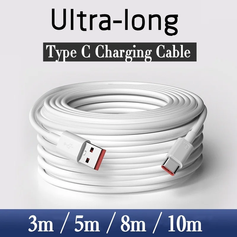 

Ultra-long USB Type C Fast Charging Cable Type C Extended charging Wire Mobile Phone Charger Cord 3M/5M/8M/10M for iphone Huawei