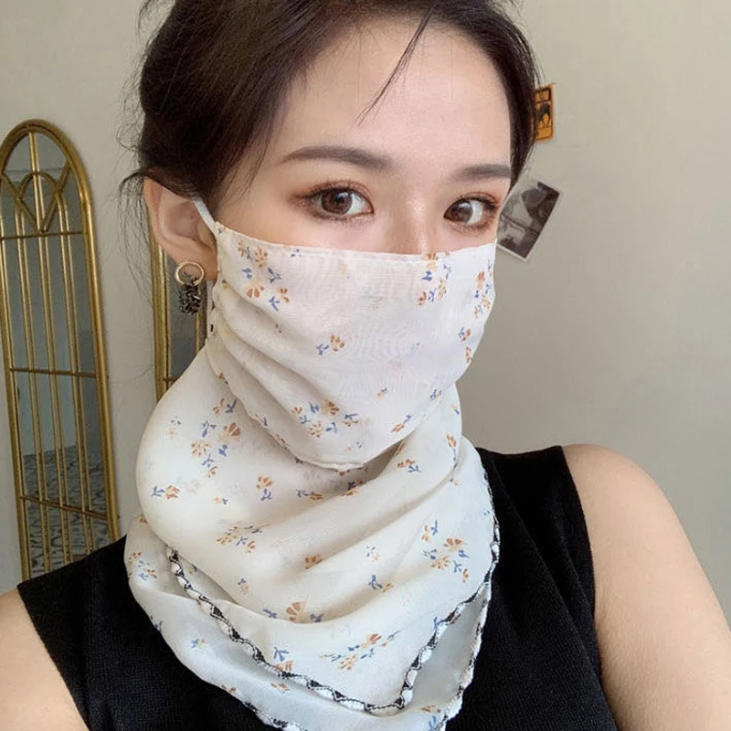 Scarf For Women Sun UV Protection Hiking Neck Scarf Outdoor Triangular Scarf Sunscreen Veil Ice Silk Mask Face Cover