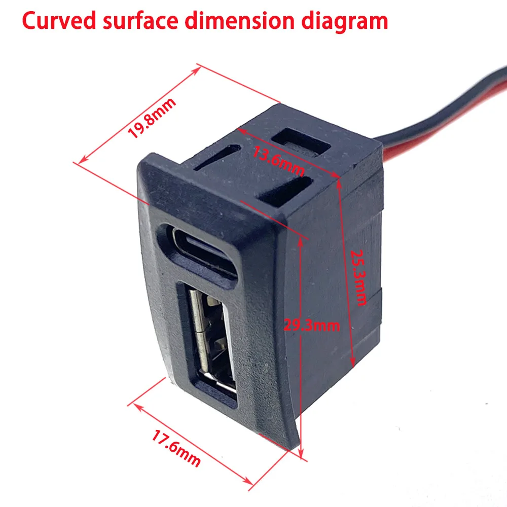 4 Sets Doppelschichtige USB-Buchsen, Typ-C-Buchsen, USB-Lampen-Ladebuchsen, Strombuchsen mit Kabelanschluss – Detail 16
