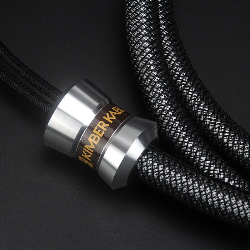 Cabo de alto-falante prateado Ks 3040 com plugue de pá dourada cabo de áudio HIFI um par