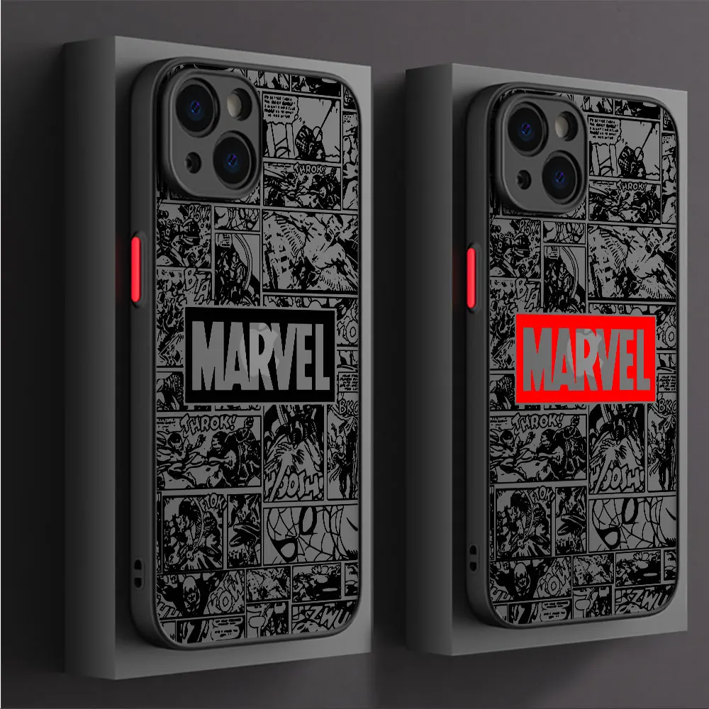 Marvel Spiderman Iron Man Case for Apple iPhone 15 Pro 8 XS X SE 14 Plus 7 6S Plus 11 Pro Max 13 12 Mini XR 12 Shockproof Funda