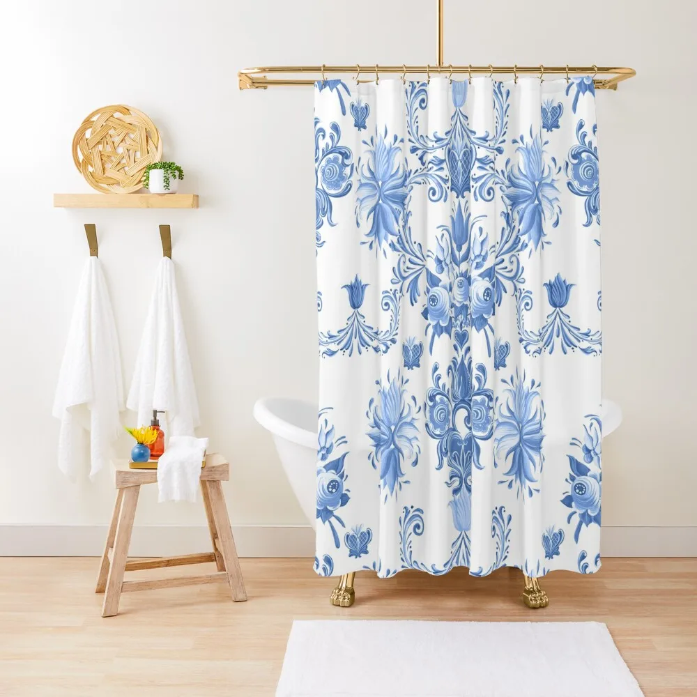 

Midsummer Festival Flowers (blue) Shower Curtain Bathroom Accessorys Set For Bathroom Bathroom Shower Set Cover Curtain