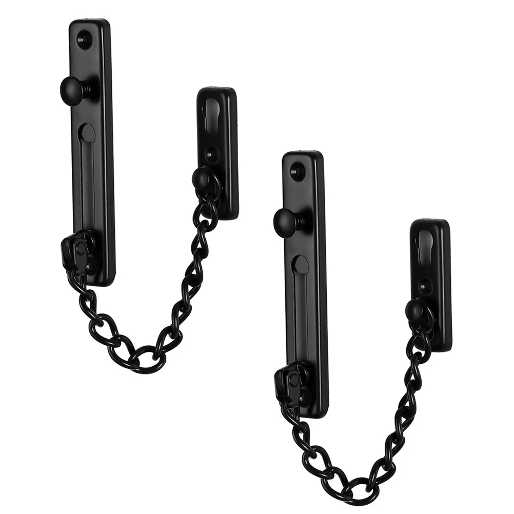 

2 Pcs Portable Door Buckle Pin Lock for Hotel Stainless Steel Reinforcement Chain