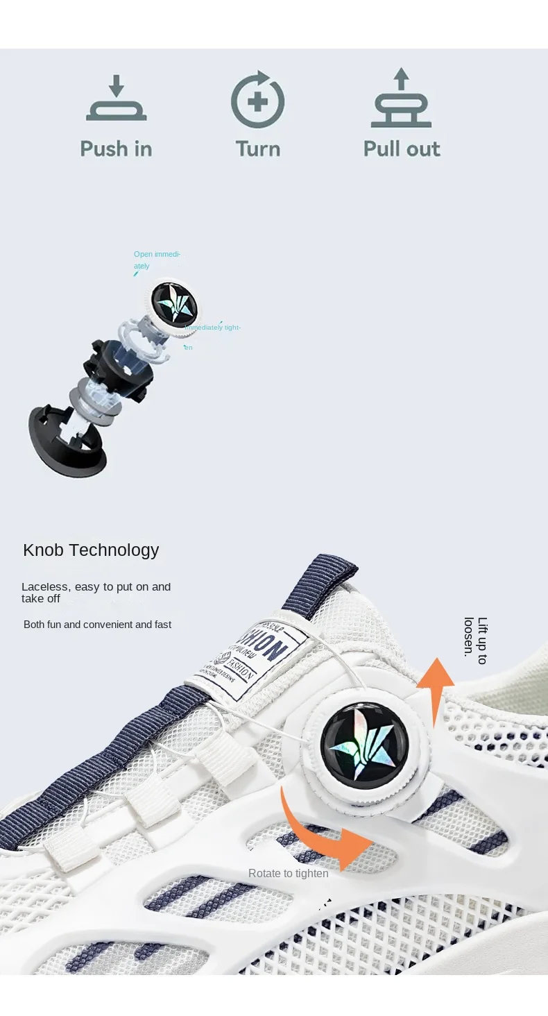 Rotate the Button Men Summer Breathable Sneakers 2026 Versatile Dad Shoes New Student Casual Footwear