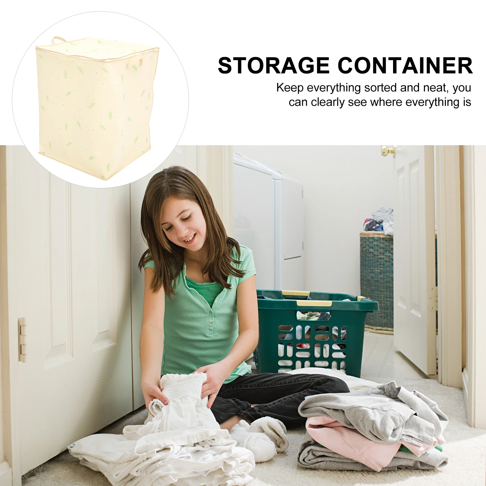 

Large Capacity Storage Bag Zippered Bags Quilt Bedding with Non-woven Clothes Bins
