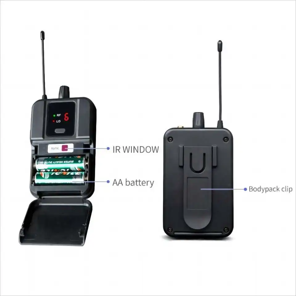 2025Wholesale Professional UHF Audio Transmitter & Receiver Stage Wireless in Ear Monitoring System for Singer Performance