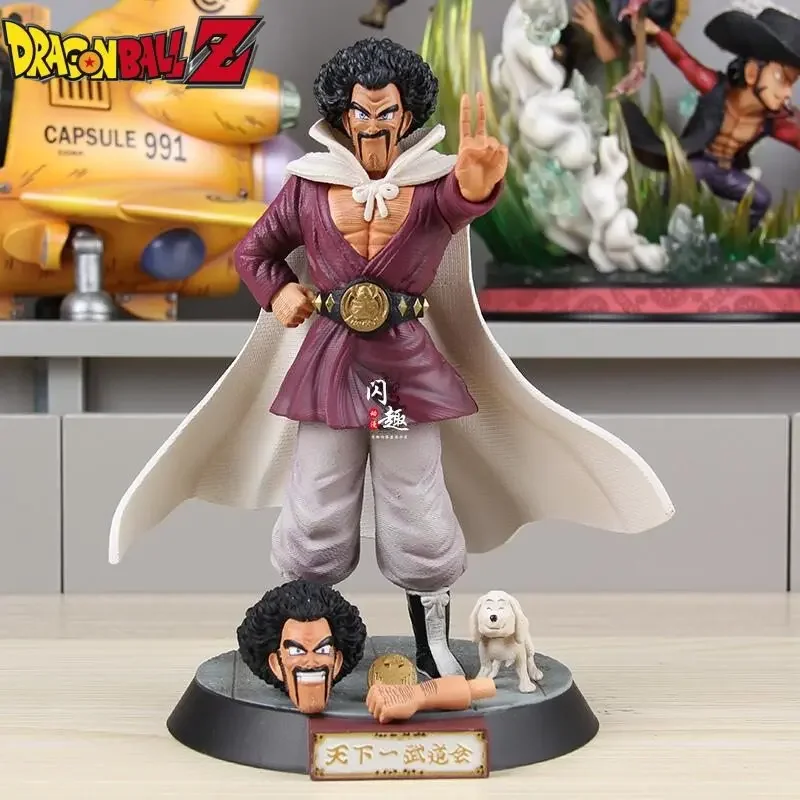 23cm Anime Dragon Ball Hercule Figures Monk Namu Mister Satan Ring Name Mark Pvc Action Figures Tenkaichi Budokai Model Toys