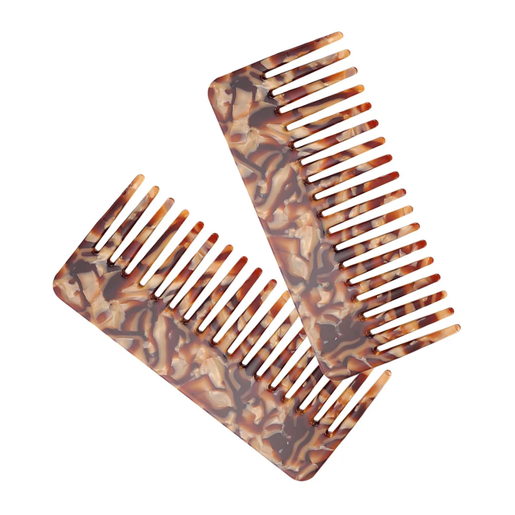 2 قطعة أمشاط خلات السفر المدمجة مكافحة ساكنة وفك تشابك الشعر للعناية بالشعر الرطب المجعد مجموعة مشط الشعر أمشاط الأسنان للنساء